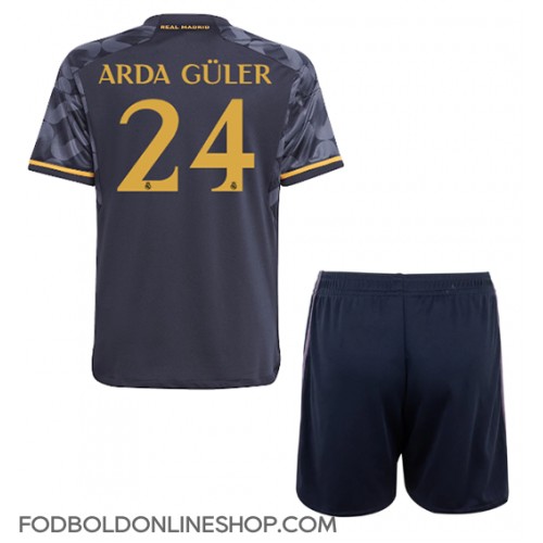 Real Madrid Arda Guler #24 Udebane Trøje Børn 2023-24 Kortærmet (+ Korte bukser)